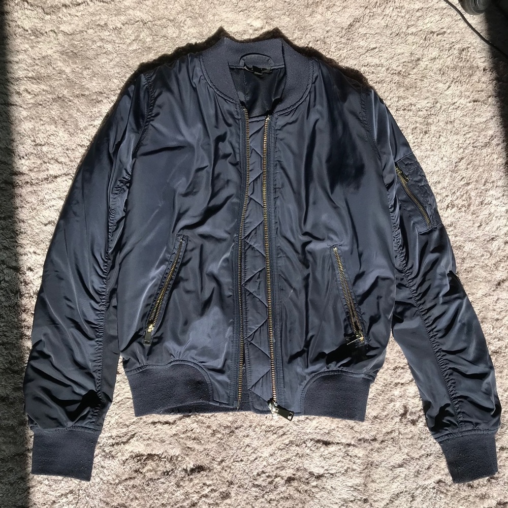 Top Shop Navy Blue Bomber Jacket